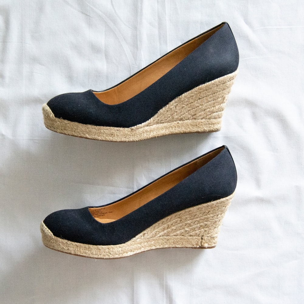 J. Crew Factory Canvas Espadrille Wedges - Picture 1 of 5
